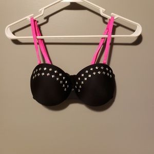 Blackheart black studded bra